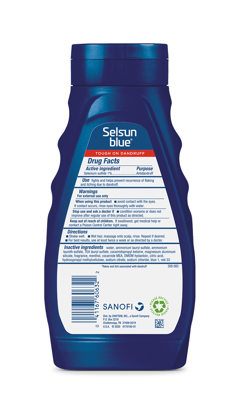 Medicated shampoo for scalp treatment Selsun blue